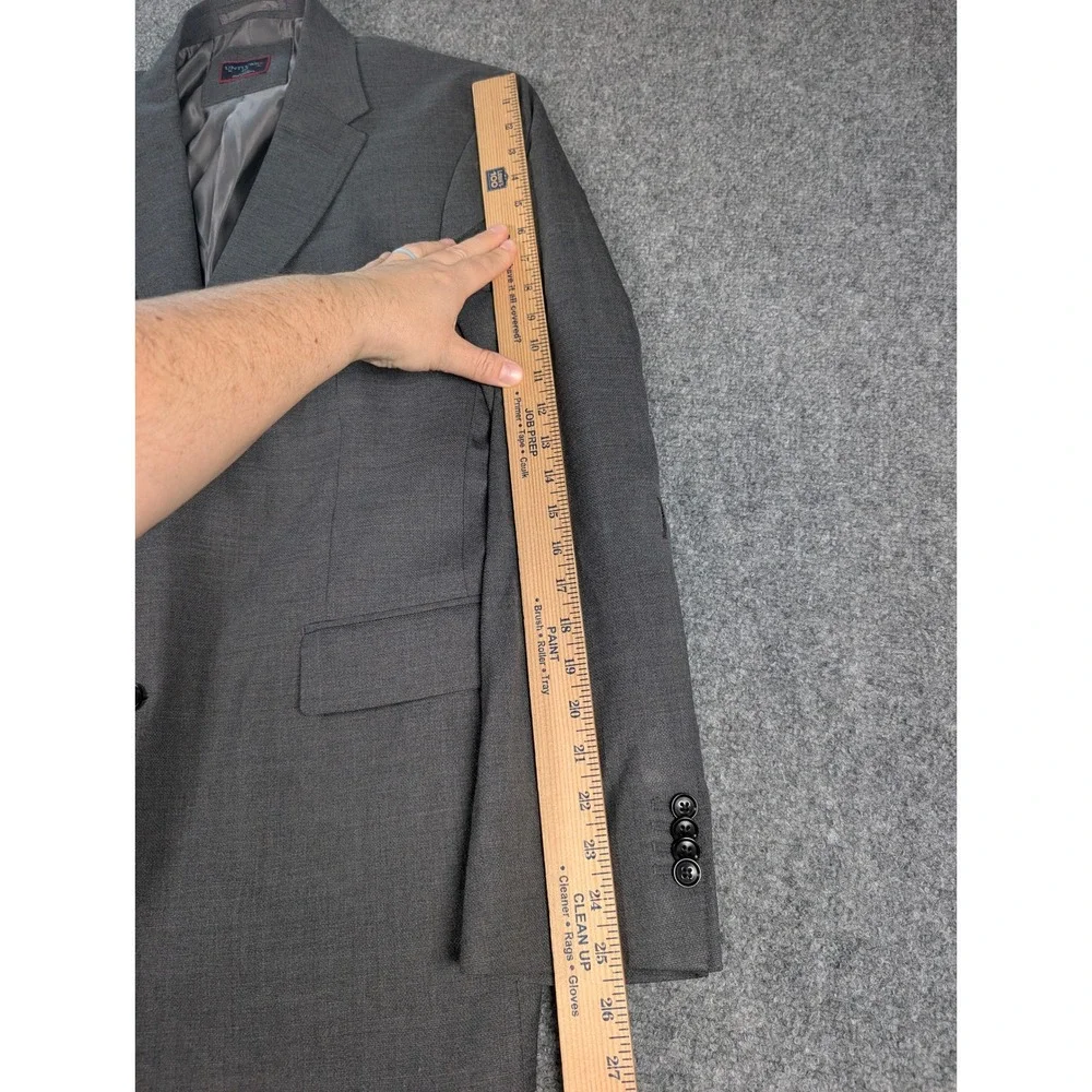 UNTUCKit Sport Coat Mens 44R Grey 100% Wool Viaggio‎ Natural Stretch Blazer FLAW